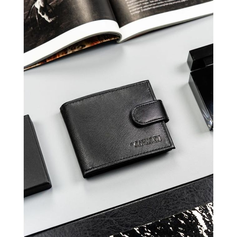 Portfel, czarny, skóra ekologiczna, 4U Cavaldi