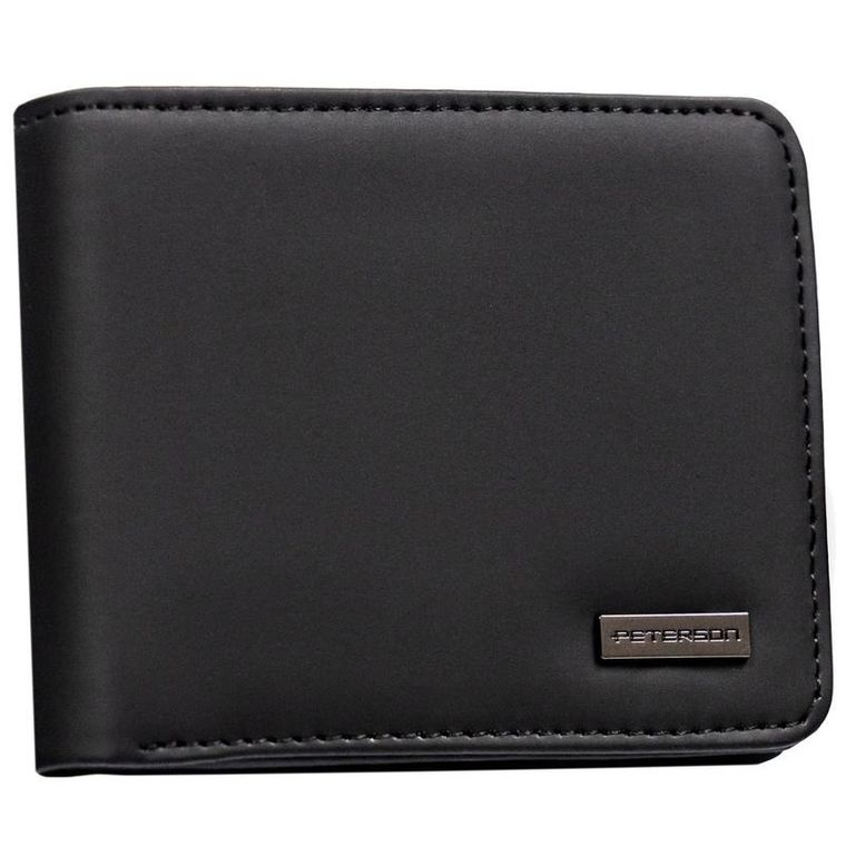 Portfel, czarny, skóra ekologiczna, Peterson