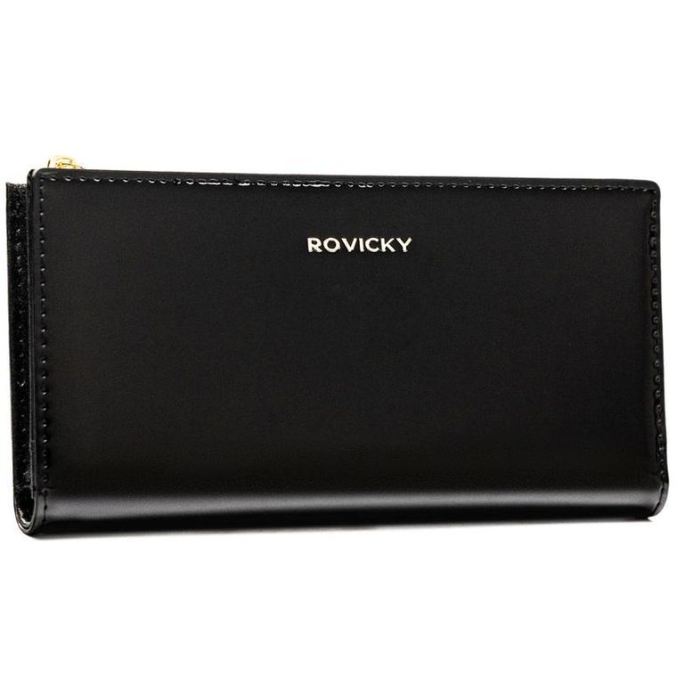 Portfel, czarny, skóra ekologiczna, Rovicky