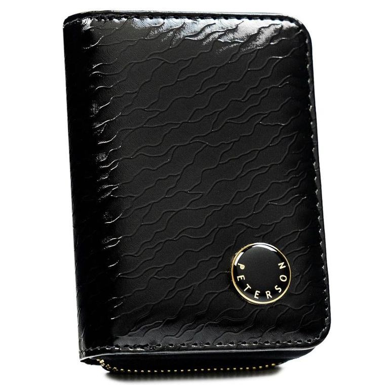 Portfel, czarny, skóra naturalna i ekologiczna, Peterson