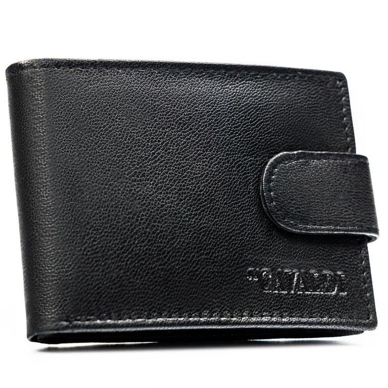 Portfel, czarny, skórzany, 4U Cavaldi