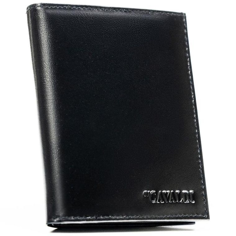 Portfel, czarny, skórzany, 4U Cavaldi