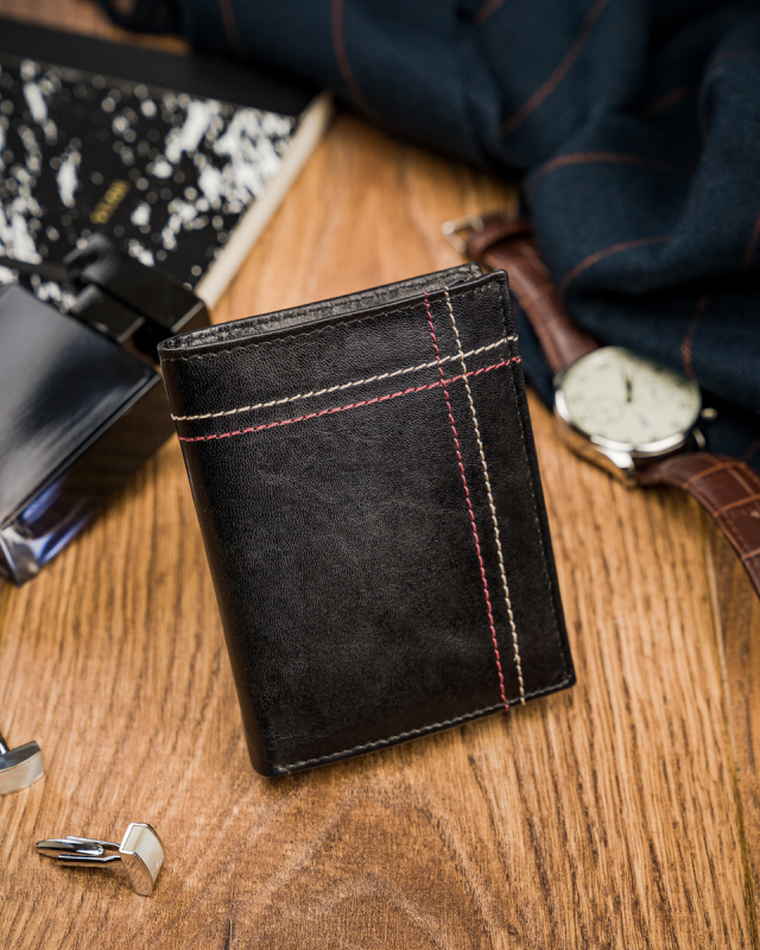 Portfel, czarny, skórzany, Always Wild