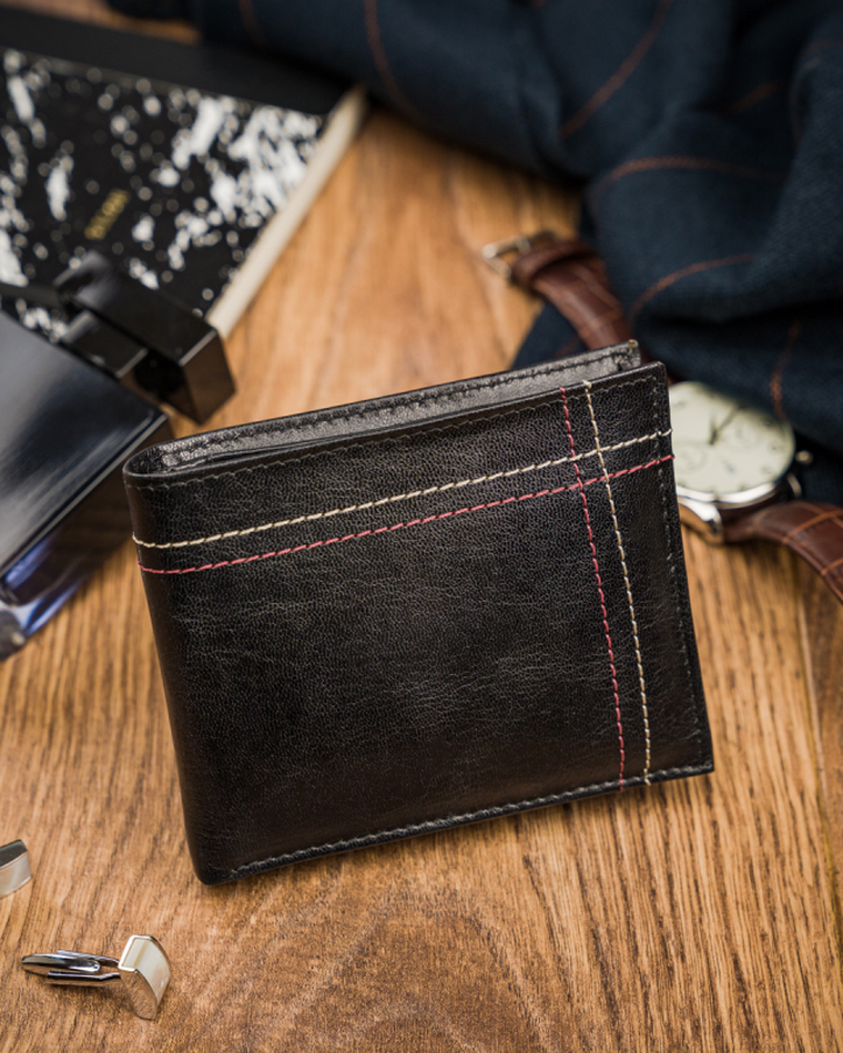 Portfel, czarny, skórzany, Always Wild