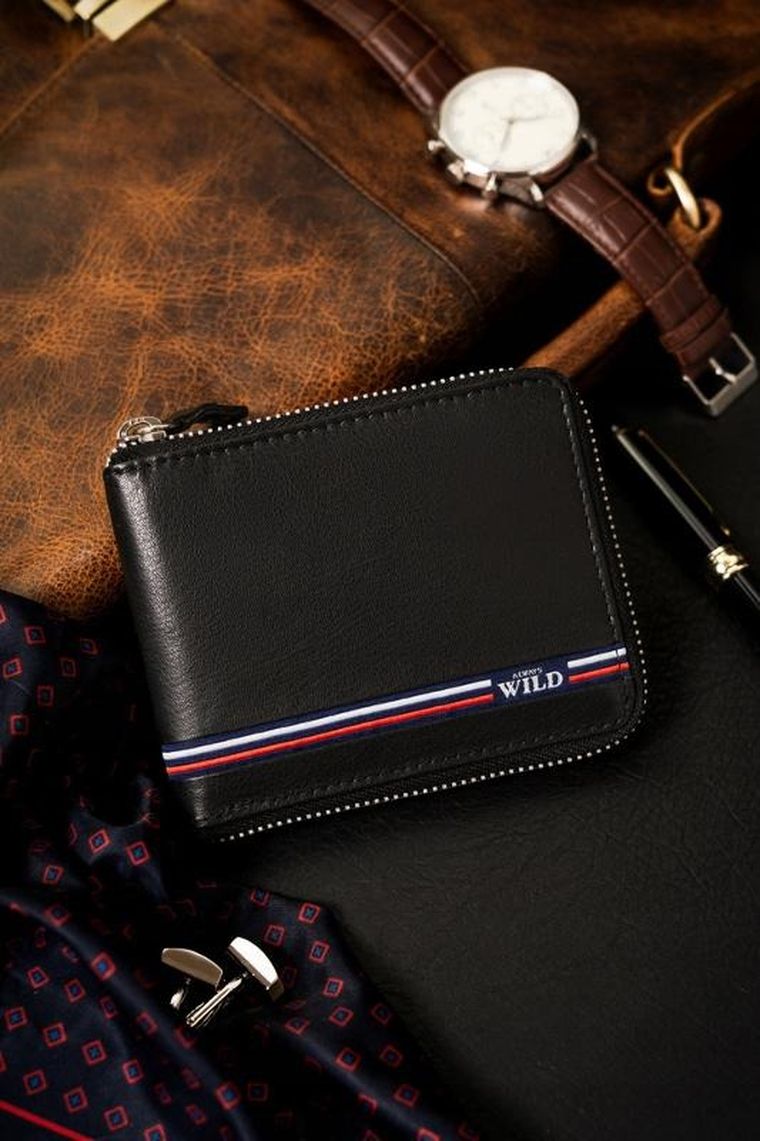 Portfel, czarny, skórzany, Always Wild