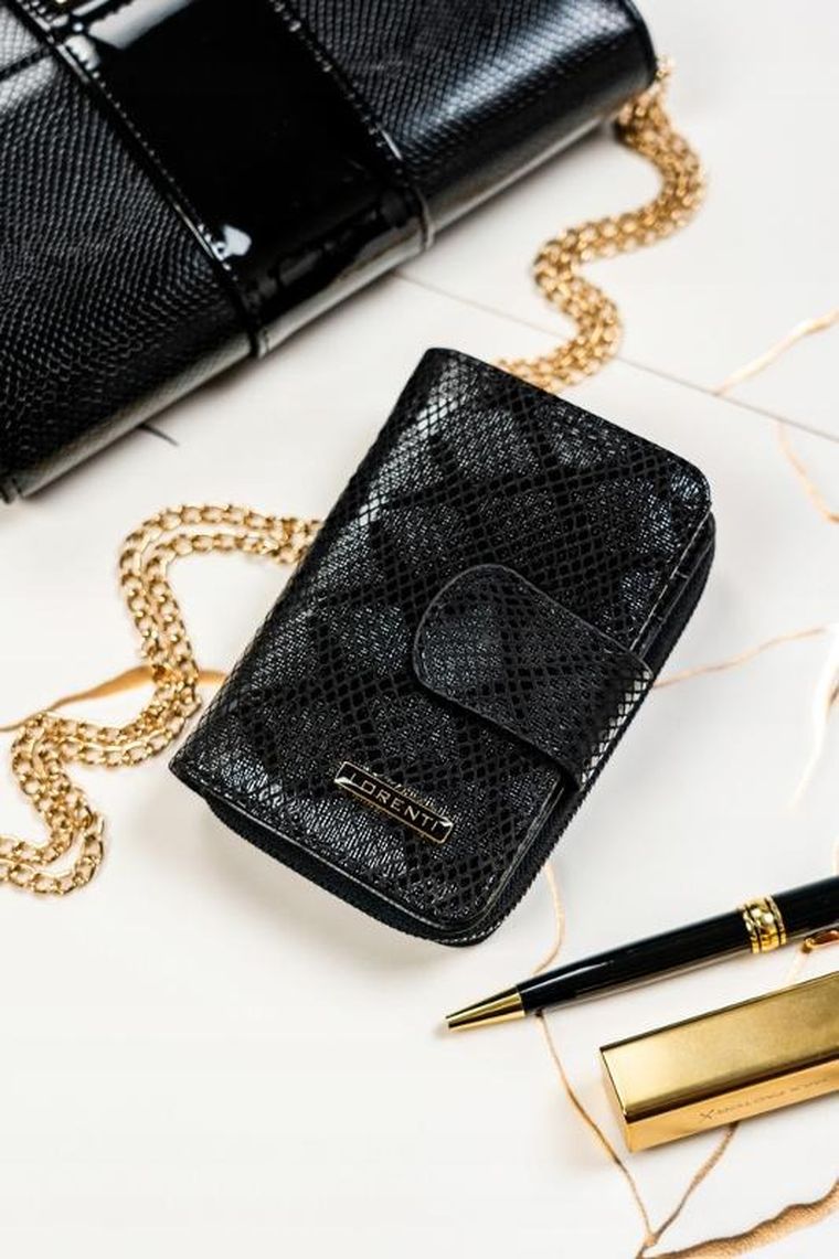 Portfel, czarny, skórzany, Lorenti
