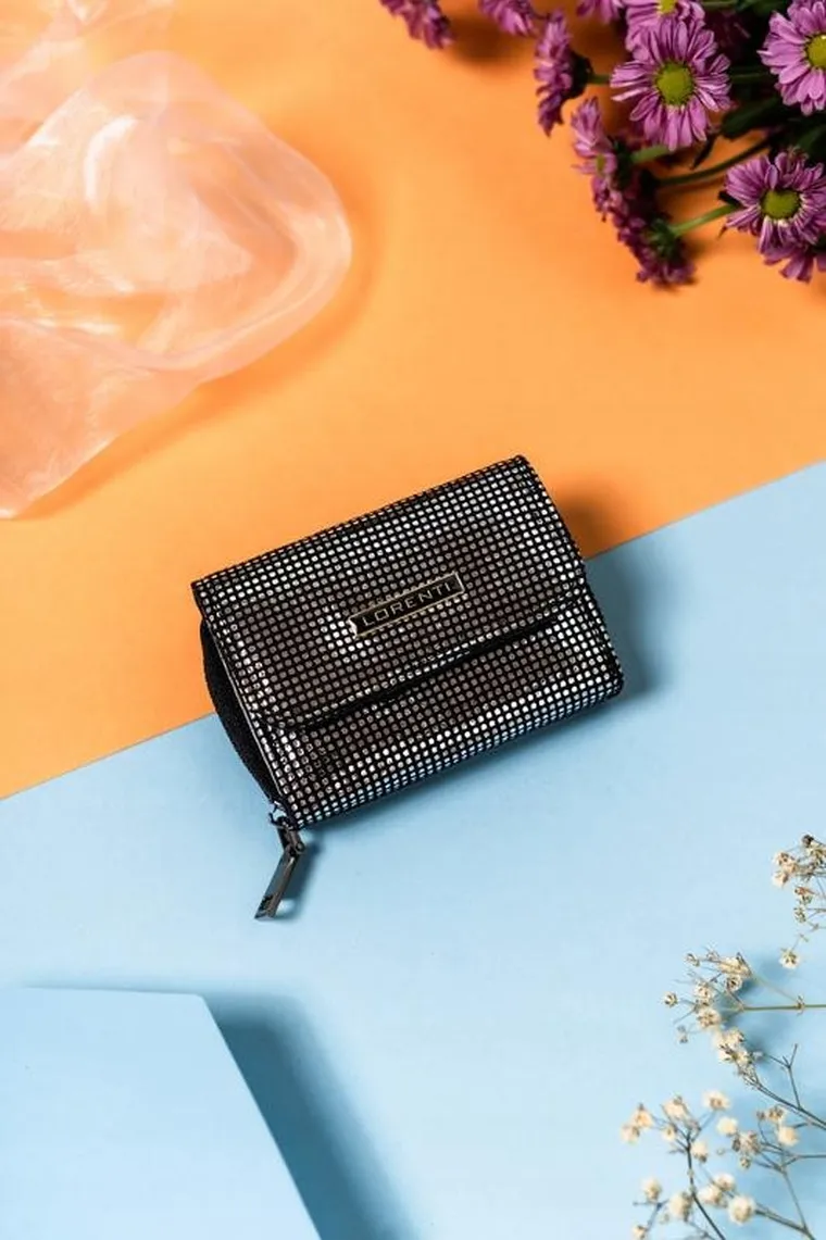 Portfel, czarny, skórzany, Lorenti