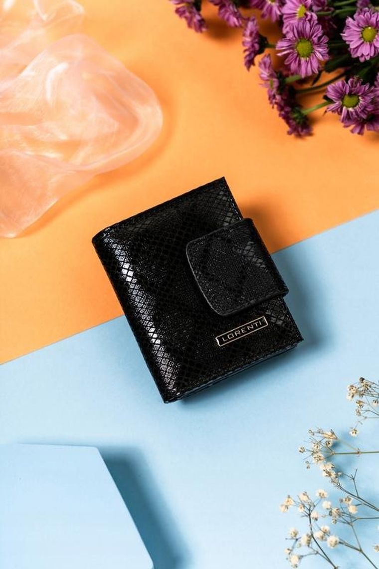 Portfel, czarny, skórzany, Lorenti