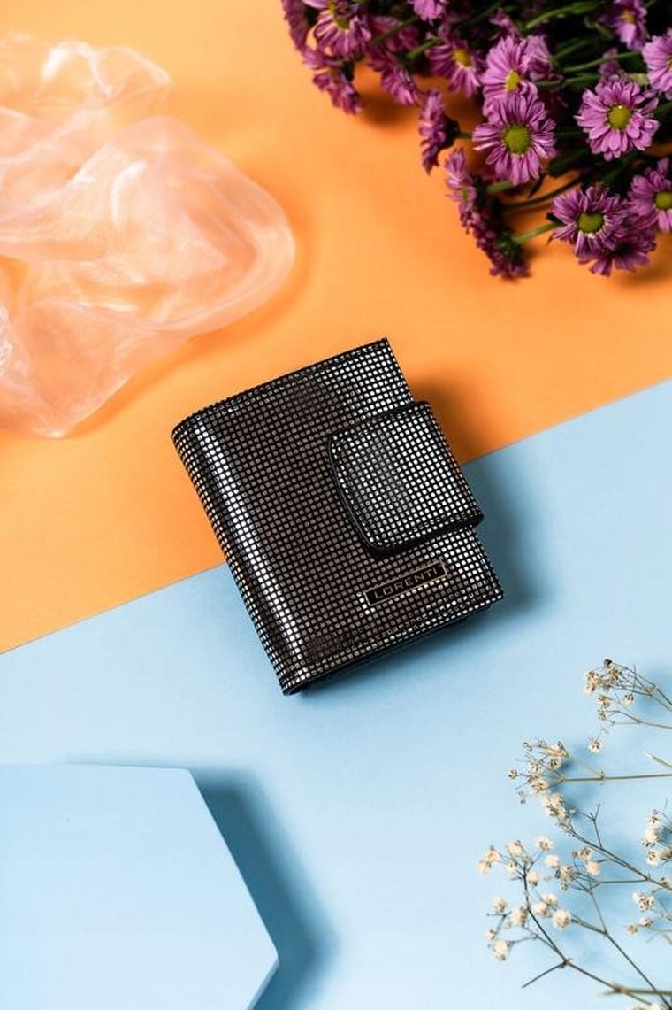 Portfel, czarny, skórzany, Lorenti