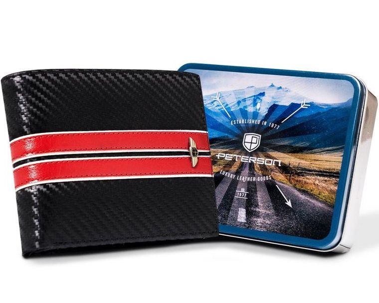 Portfel, czarny, skórzany, Peterson