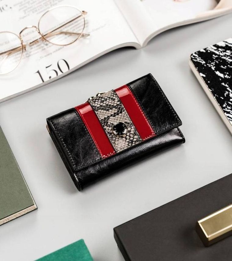 Portfel, czarny, skórzany, Peterson