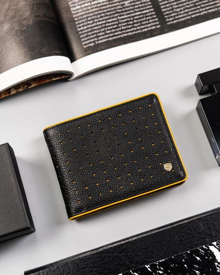 Portfel, czarny, skórzany, Peterson