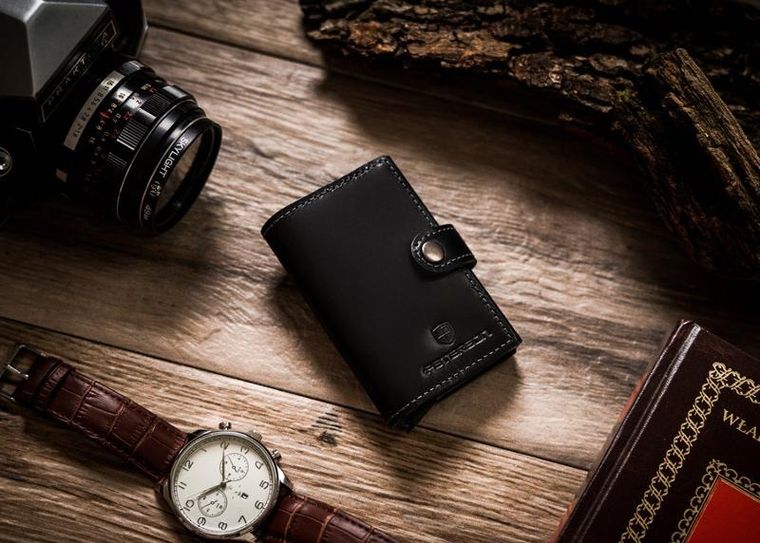 Portfel, czarny, skórzany, Peterson