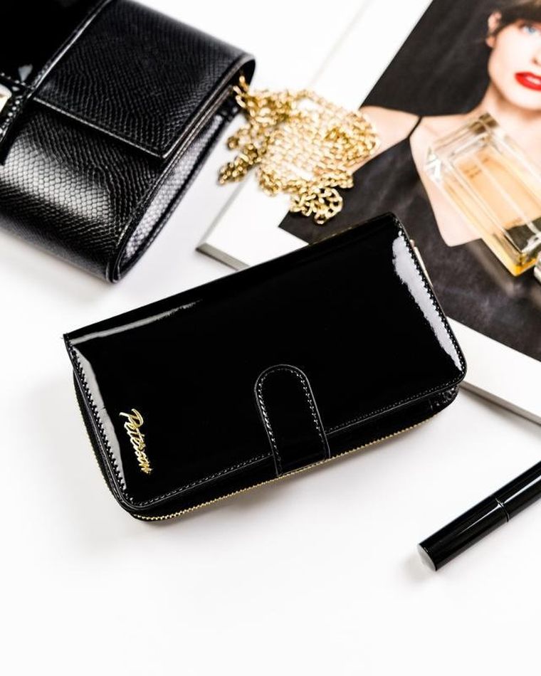 Portfel, czarny, skórzany, Peterson