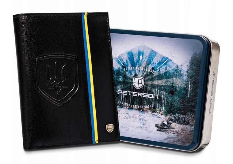 Portfel, czarny, skórzany, Peterson