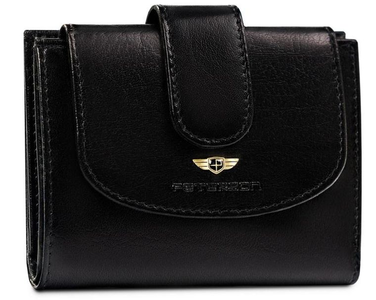 Portfel, czarny, skórzany, Peterson
