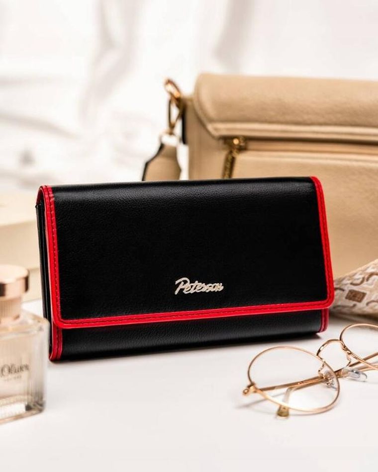 Portfel, czarny, skórzany, Peterson