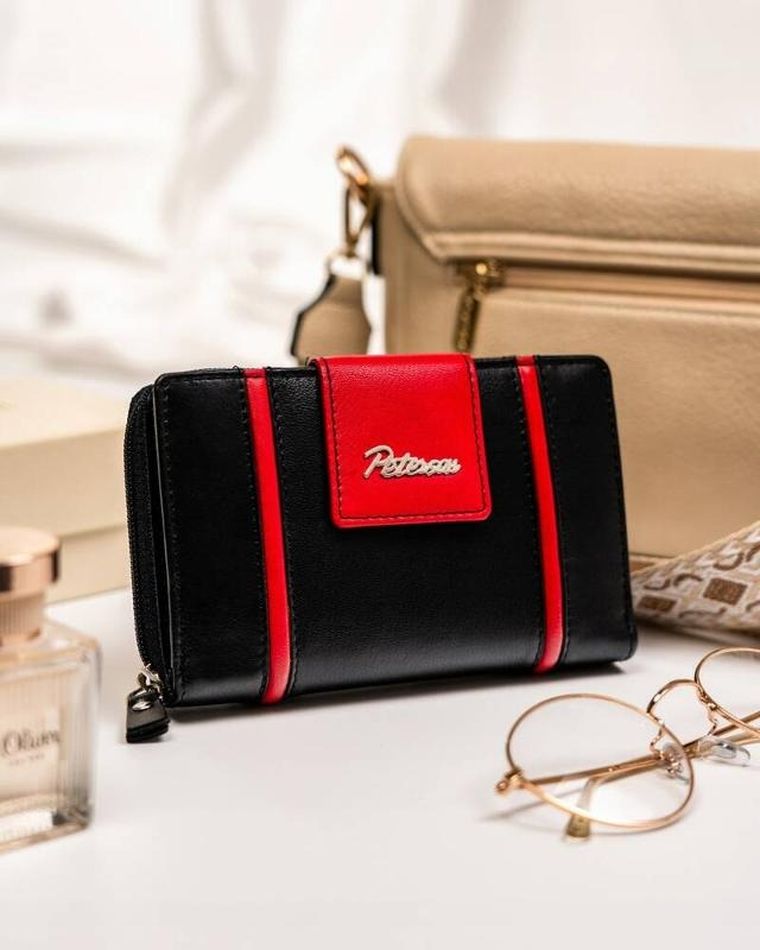 Portfel, czarny, skórzany, Peterson