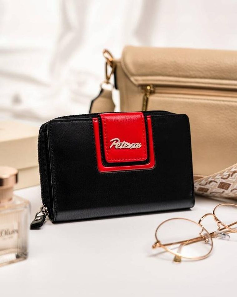 Portfel, czarny, skórzany, Peterson