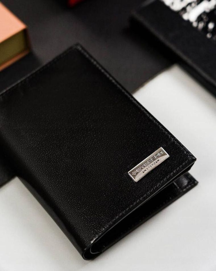 Portfel, czarny, skórzany, Peterson