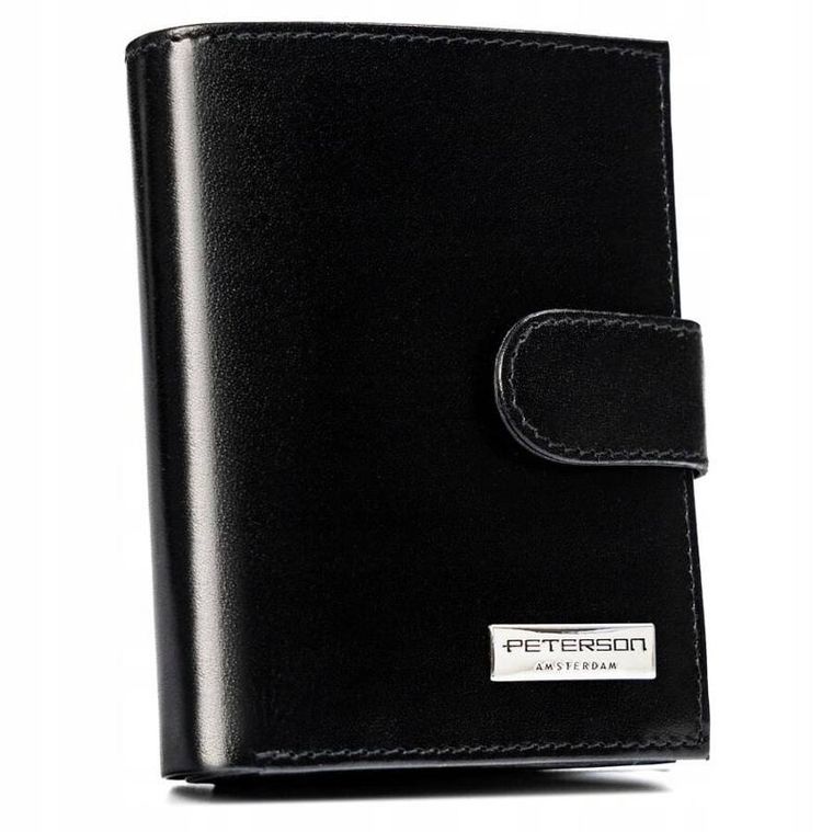 Portfel, czarny, skórzany, Peterson