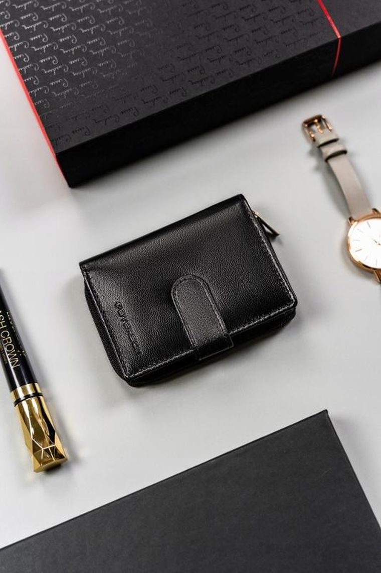 Portfel, czarny, skórzany, Peterson