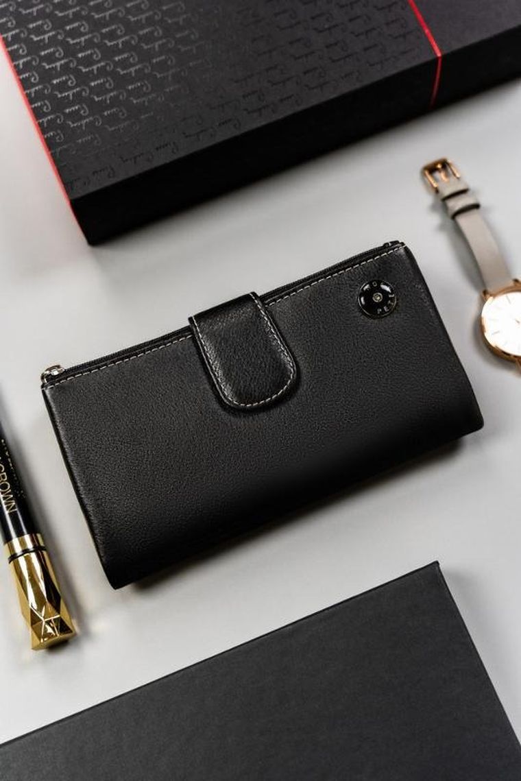 Portfel, czarny, skórzany, Peterson