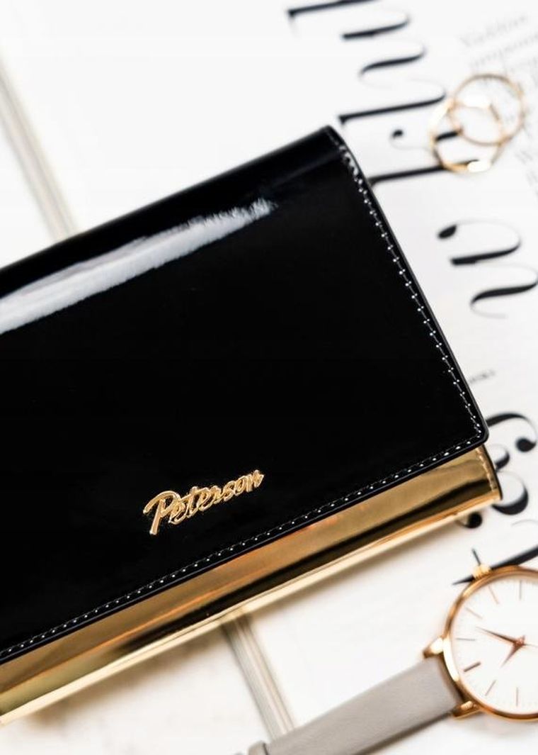 Portfel, czarny, skórzany, Peterson