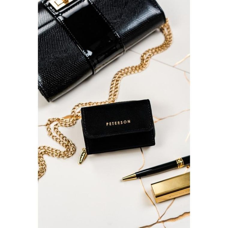 Portfel, czarny, skórzany, Peterson