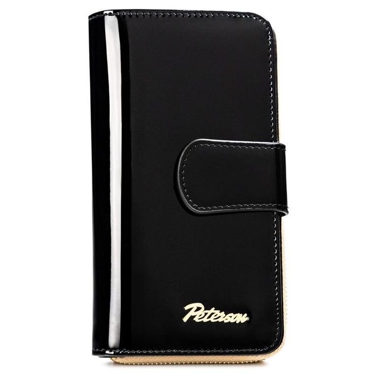 Portfel, czarny, skórzany, Peterson