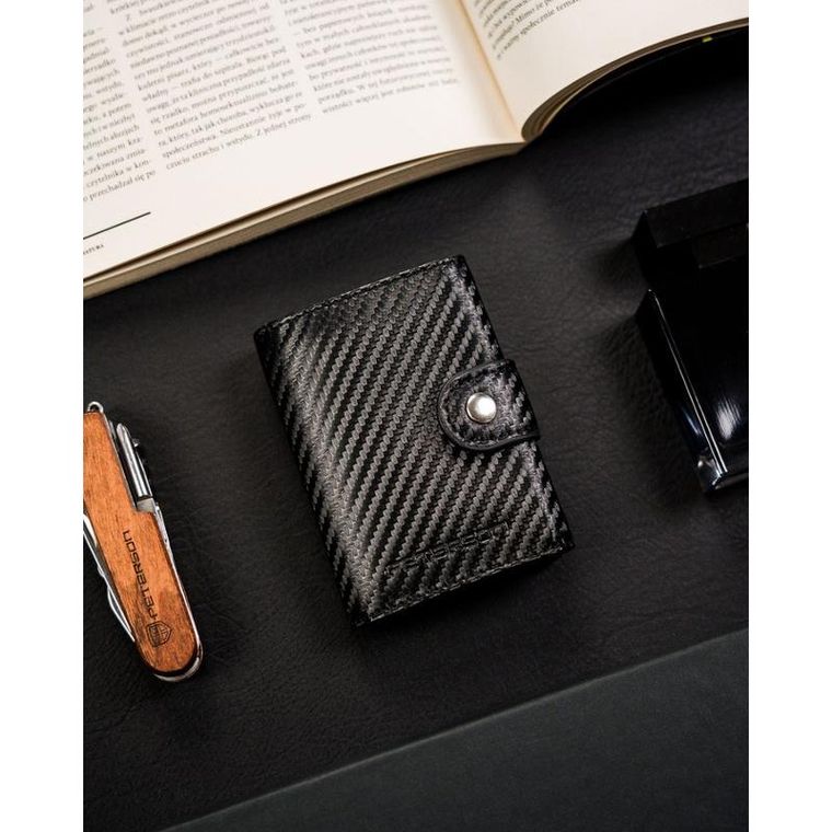 Portfel, czarny, skórzany, Peterson