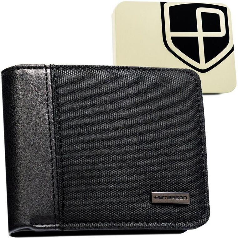 Portfel, czarny, skórzany, Peterson