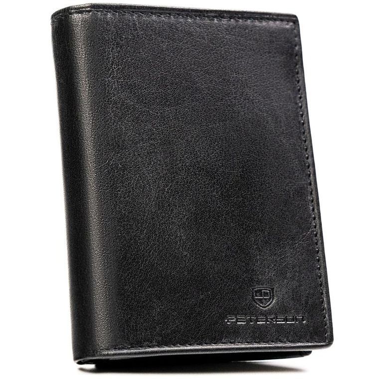 Portfel, czarny, skórzany, Peterson