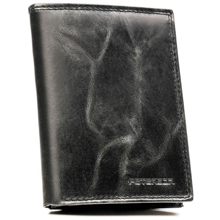 Portfel, czarny, skórzany, Peterson