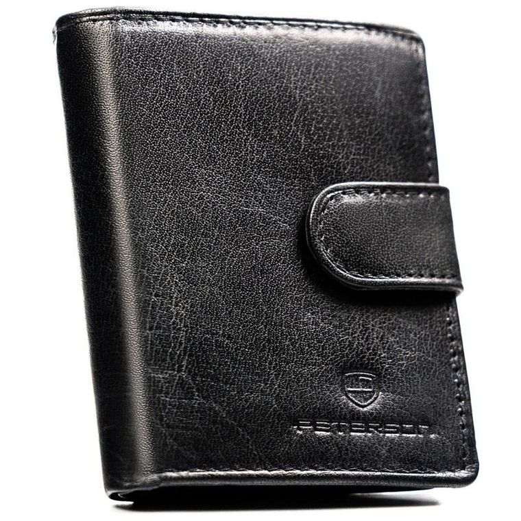 Portfel, czarny, skórzany, Peterson