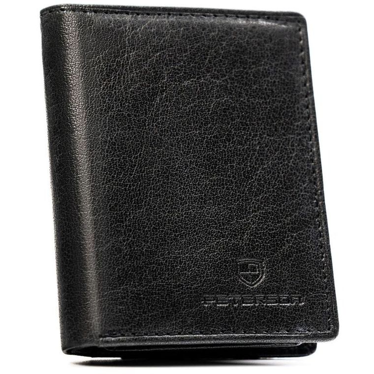 Portfel, czarny, skórzany, Peterson