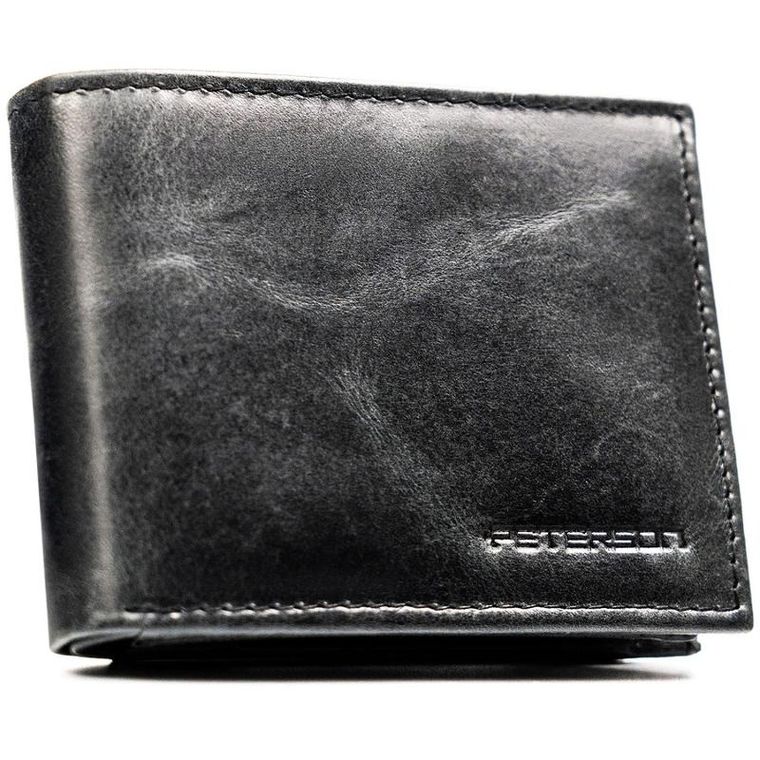 Portfel, czarny, skórzany, Peterson