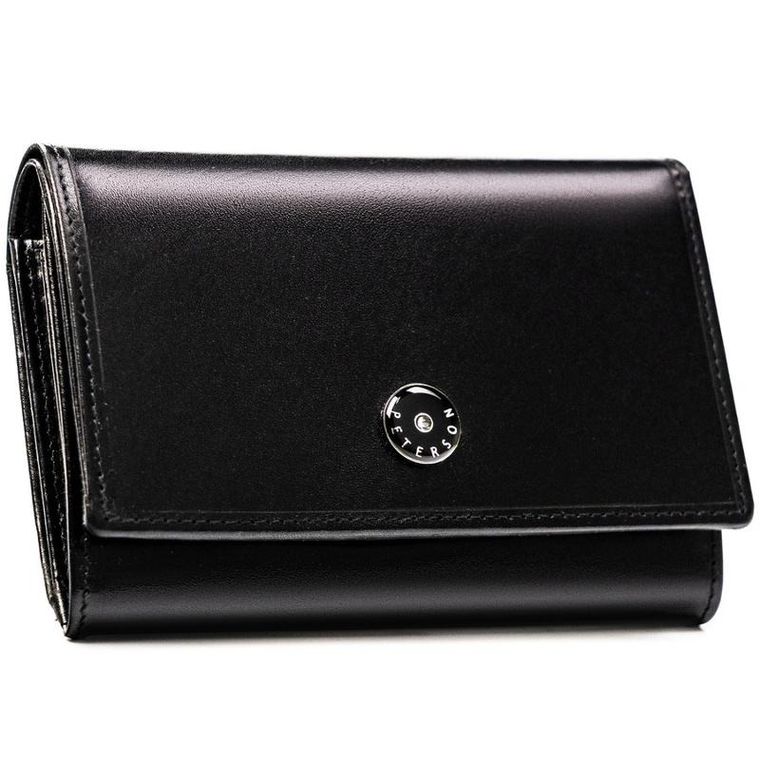 Portfel, czarny, skórzany, Peterson