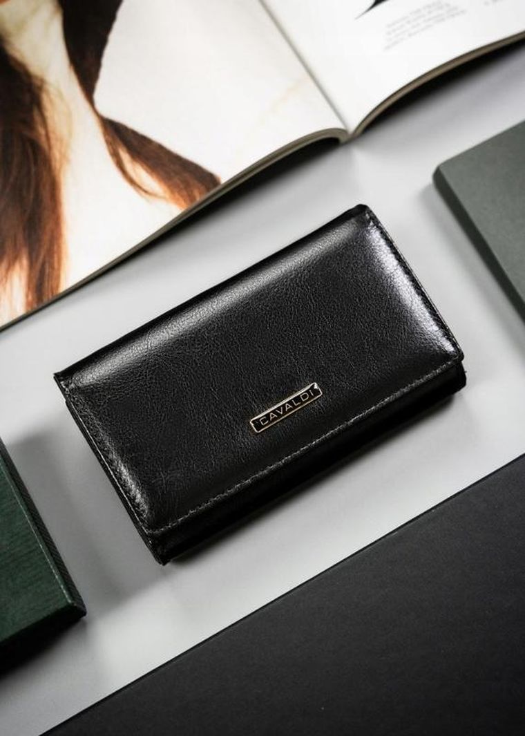 Portfel, czarny, skórzany, RFID, Cavaldi