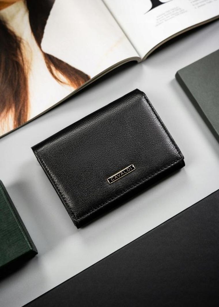 Portfel, czarny, skórzany, RFID, Cavaldi