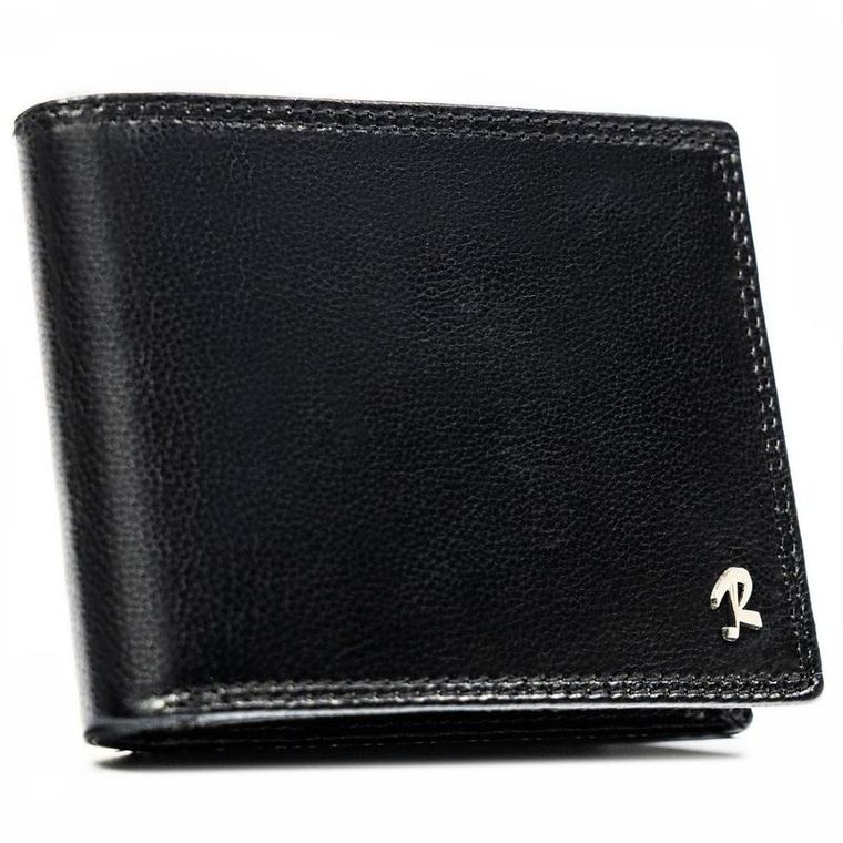 Portfel, czarny, skórzany, RFID, Loren
