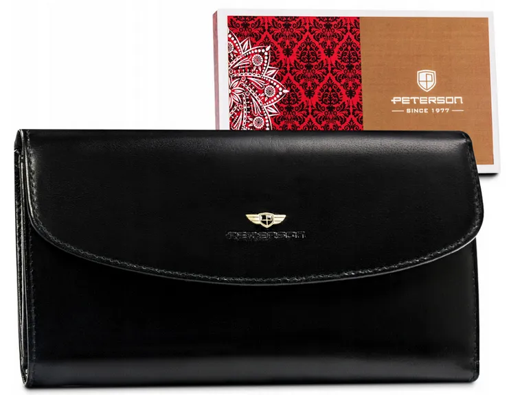 Portfel, czarny, skórzany, RFID, Peterson