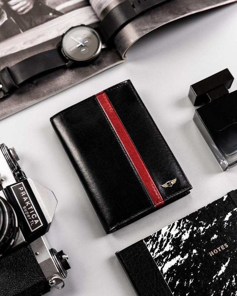 Portfel, czarny, skórzany, RFID, Peterson