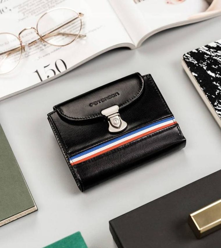 Portfel, czarny, skórzany, RFID, Peterson