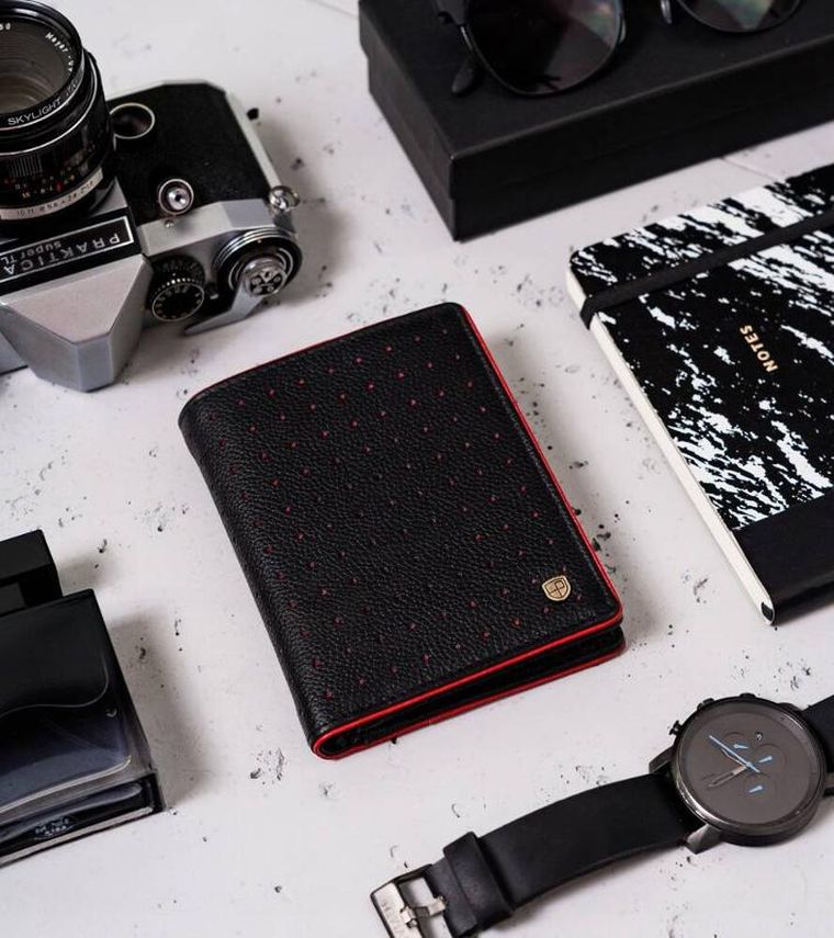 Portfel, czarny, skórzany, RFID, Peterson