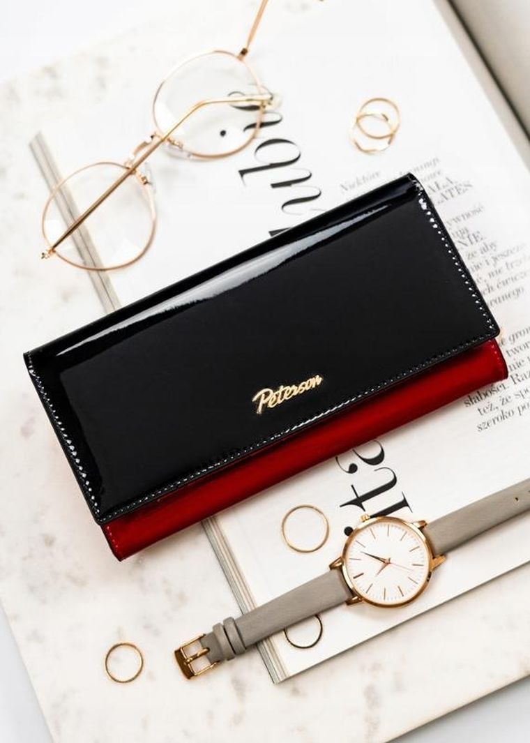 Portfel, czarny, skórzany, RFID, Peterson