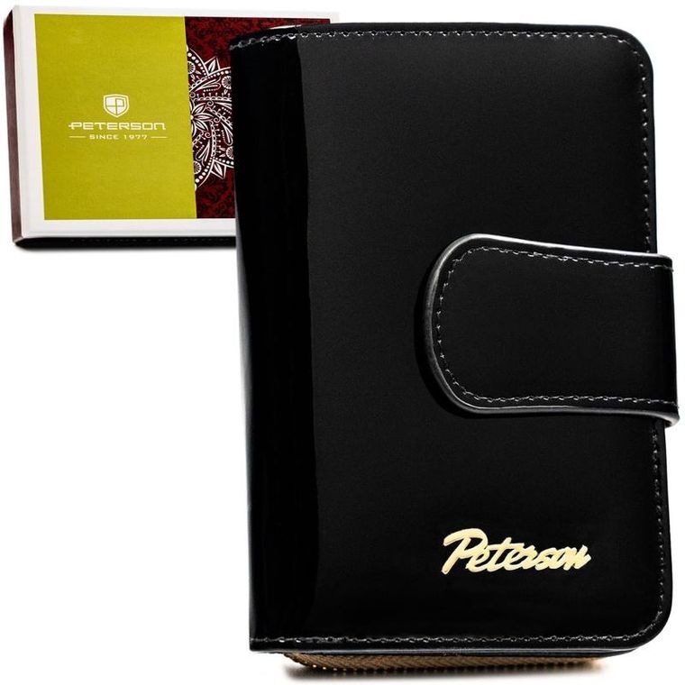 Portfel, czarny, skórzany, RFID, Peterson