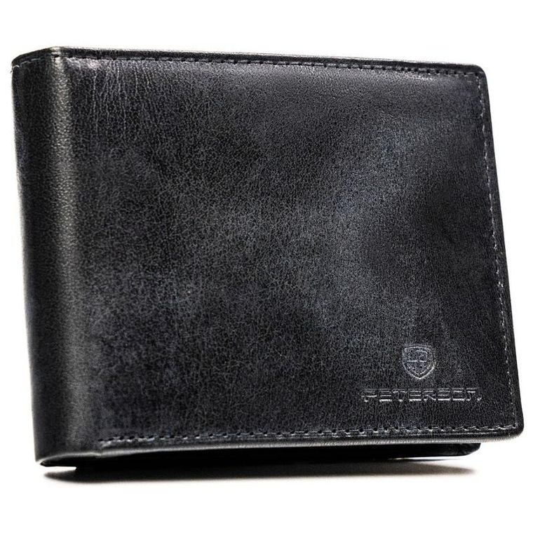 Portfel, czarny, skórzany, RFID, Peterson