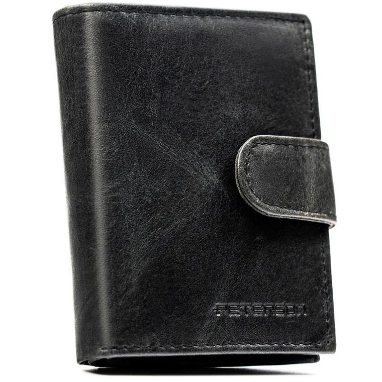 Portfel, czarny, skórzany, RFID, Peterson