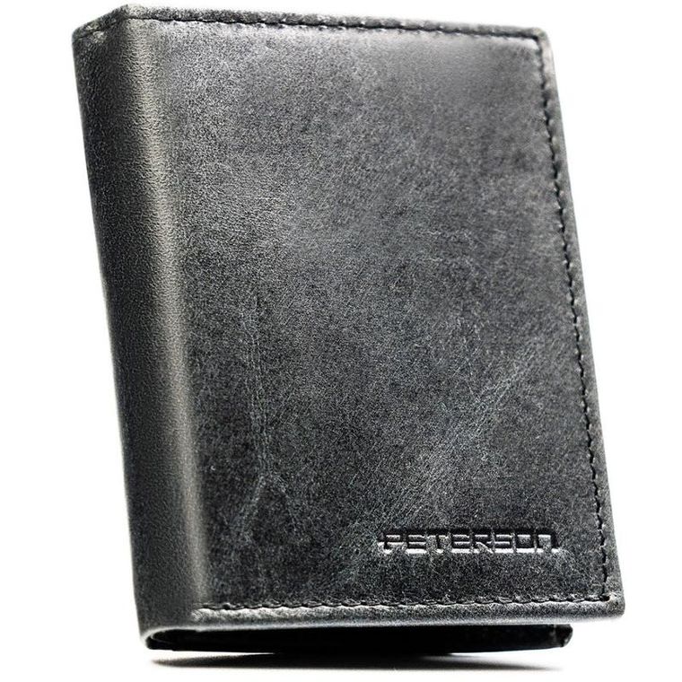 Portfel, czarny, skórzany, RFID, Peterson
